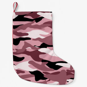 Calcetín Navideño Pequeño camuflaje rosa bonito