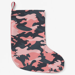 Calcetín Navideño Pequeño Camuflaje rosado: patrón de cosecha clásico