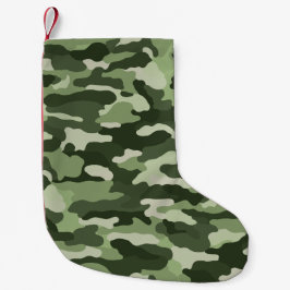 Calcetín Navideño Pequeño Camuflaje verde
