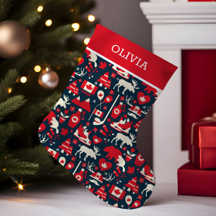 Calcetín Navideño Pequeño Canadiense   Invierno Mágico   Personalizado
