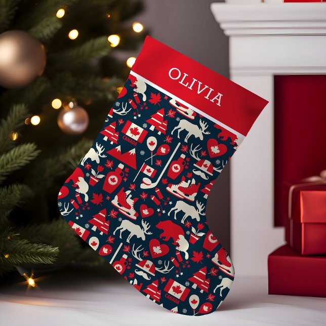 Calcetín Navideño Pequeño Canadiense | Winter Wonderland | Personalizado (Subido por el creador)
