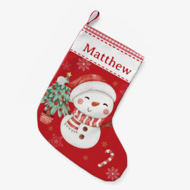Calcetín Navideño Pequeño Candy Cane Red Gingham