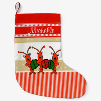 Calcetín Navideño Pequeño Cangrejos lindos de Caroling