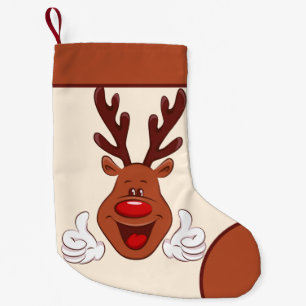 Calcetín Navideño Pequeño Cara de reno de Navidad