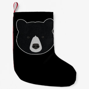 Calcetín Navideño Pequeño Cara del oso negro
