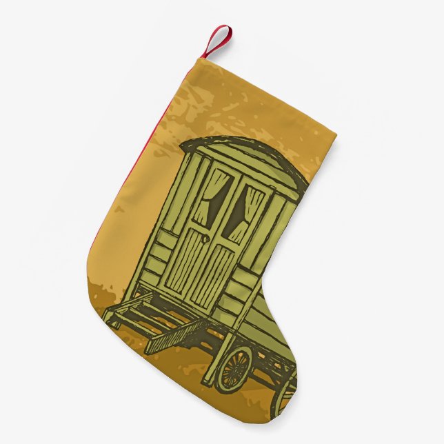 Calcetín Navideño Pequeño Caravana gitana (Frente (Colgado))