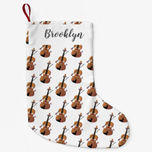 Calcetín Navideño Pequeño Caricatura musical divertida en violín