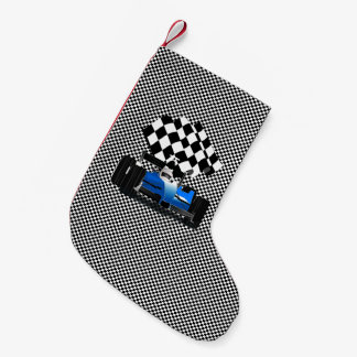 Calcetín Navideño Pequeño Carro de carreras azules
