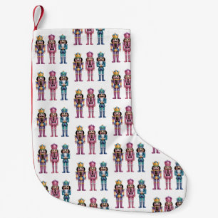 Calcetín Navideño Pequeño Cascanueces con lentejuelas Navidad Familia Preppy