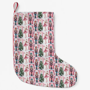 Calcetín Navideño Pequeño Cascanueces Navidad Acuarela Femenino Festivo