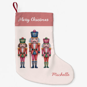 Calcetín Navideño Pequeño Cascanueces Personalizado de Moda Feliz Navidad