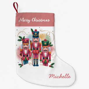Calcetín Navideño Pequeño Cascanueces Personalizado de Moda Feliz Navidad