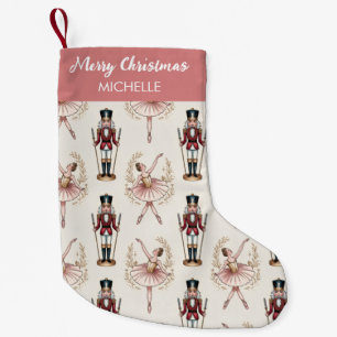 Calcetín Navideño Pequeño Cascanueces y bailarina de Navidad personalizados