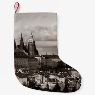 Calcetín Navideño Pequeño Castillo de Praga con Catedral de San Vitus en che