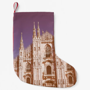 Calcetín Navideño Pequeño Catedral de Milán de aspecto vintage, también cono