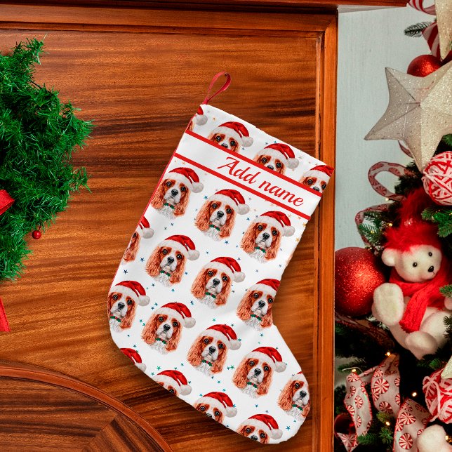 Calcetín Navideño Pequeño Cavalier King Charles Spaniel Raza de Perro Navida (Subido por el creador)