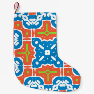 Calcetín Navideño Pequeño Cerámica de talavera mexicana antigua. Sin inconve