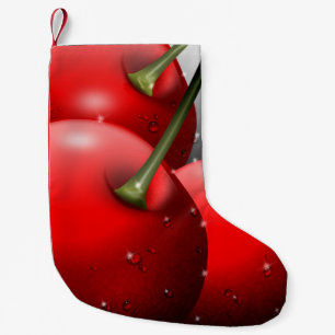 Calcetín Navideño Pequeño Cerezas con gotas de excremento