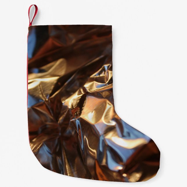 Calcetín Navideño Pequeño Chaqueta de cuero negro y azul (Anverso)