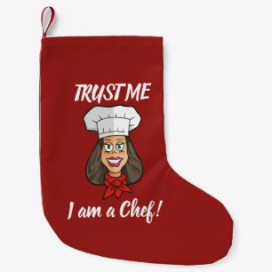Calcetín Navideño Pequeño Chef femenino