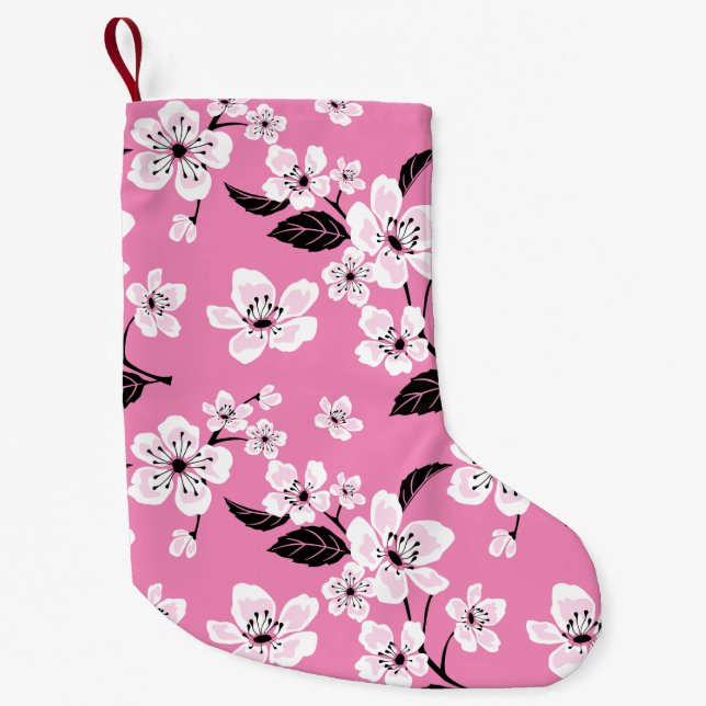 CALCETÍN NAVIDEÑO PEQUEÑO CHERRY BLOSSOM - SAKURA (LITE PINK) (Anverso)