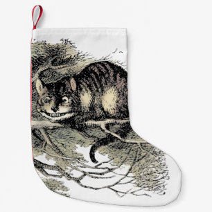 Calcetín Navideño Pequeño Cheshire Cat Alice Wonderland Classic