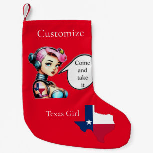 Calcetín Navideño Pequeño Chica de Texas Thunder_Cove