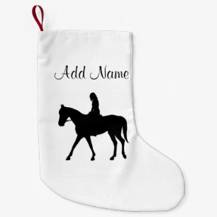 Calcetín Navideño Pequeño Chica en caballo