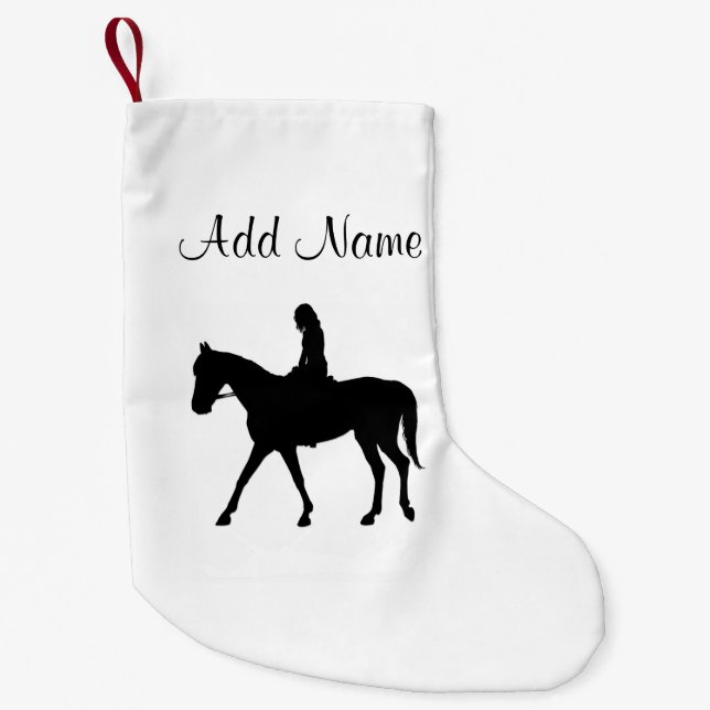 Calcetín Navideño Pequeño Chica en caballo (Anverso)