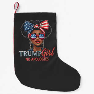Calcetín Navideño Pequeño Chica Trump Sin Disculpas Inaguración Chicas Poder