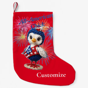 Calcetín Navideño Pequeño Chick Thunder_Cove, todo estadounidense