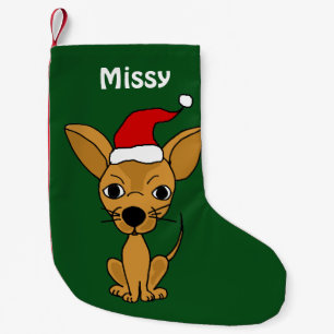 Calcetín Navideño Pequeño Chihuahua divertida en el almacenamiento del