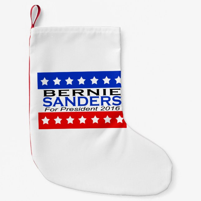 Calcetín Navideño Pequeño Chorreadoras de Bernie para el presidente 2016 (Anverso)