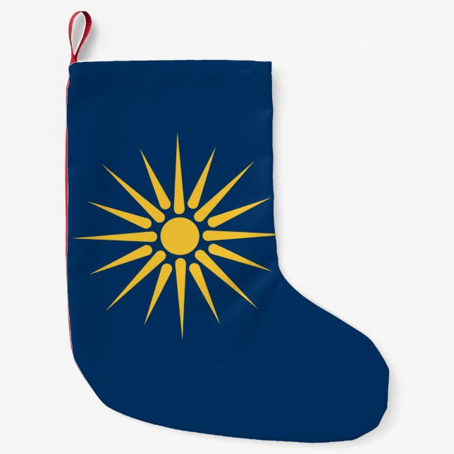 Calcetín Navideño Pequeño Christmas Stockings with Flag of Macedonia, Greece (Anverso)