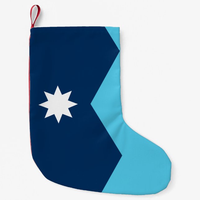 Calcetín Navideño Pequeño Christmas Stockings with Flag of Minnesota, USA (Anverso)
