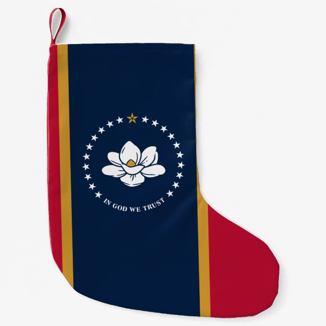 Calcetín Navideño Pequeño Christmas Stockings with Flag of Mississippi (Anverso)
