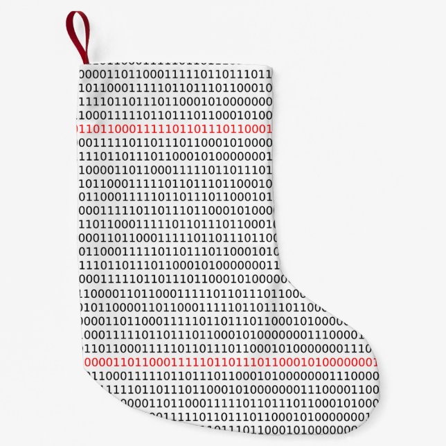 Calcetín Navideño Pequeño Cibernación binaria de ciencias de la computación  (Anverso)
