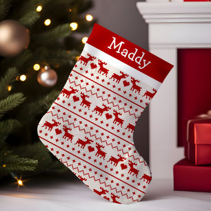 Calcetín Navideño Pequeño Ciervo de Jersey Feo Monograma