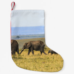 CALCETÍN NAVIDEÑO PEQUEÑO CINCO ELEFANTES EN GRASA MARRONA