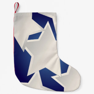 Calcetín Navideño Pequeño Cinco estrellas blancas