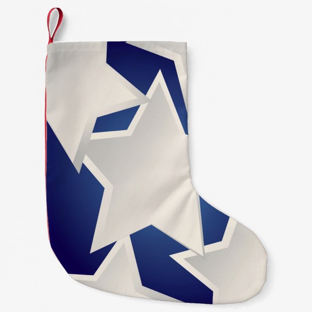 Calcetín Navideño Pequeño Cinco estrellas blancas (Anverso)