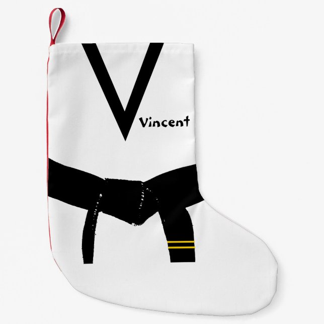 Calcetín Navideño Pequeño Cinturón negro de 2º grado de artes marciales (Anverso)