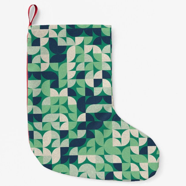 Calcetín Navideño Pequeño Círculos de barrio al azar, generativos. (Anverso)