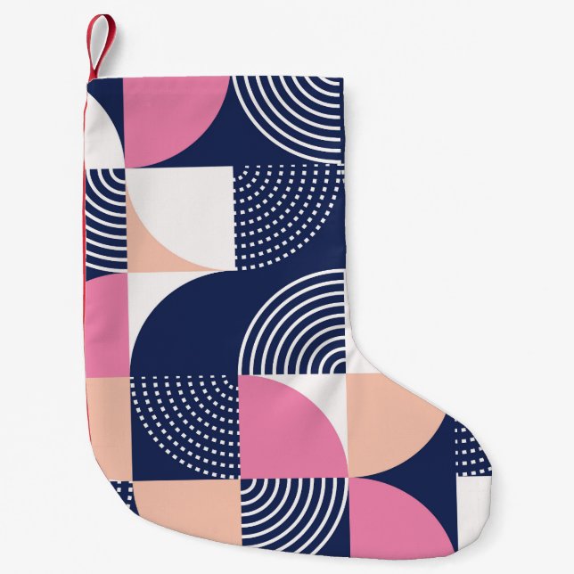 Calcetín Navideño Pequeño Círculos gráficos Patrón de infiltración sin solda (Anverso)