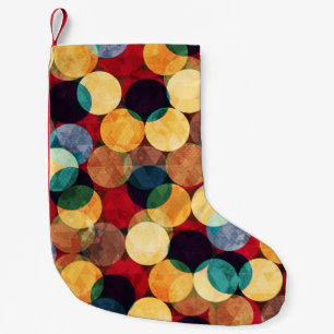 Calcetín Navideño Pequeño Círculos retro, textura gruesa sin costura.