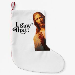 Calcetín Navideño Pequeño Cita Divertida Jesús Meme Vi Eso Cristiano