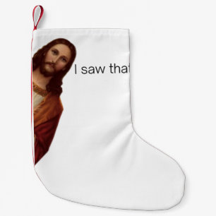 Calcetín Navideño Pequeño Cita Divertida Jesús Meme Vi Eso Cristiano