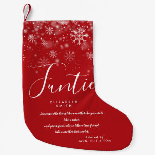 Calcetín Navideño Pequeño Cita personalizada de Tía Divertida para vacacione