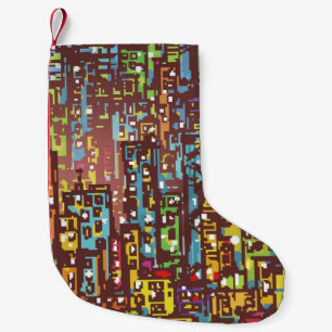 Calcetín Navideño Pequeño Cityscape hand drawn illustrationart,street,city,s