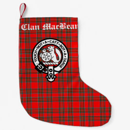 Calcetín Navideño Pequeño Clan MacBean Escudo Badge & Tartan Personalizado